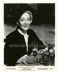 2s483 JUDGMENT AT NUREMBERG 8x10 still '61 close up of Marlene Dietrich laughing with champagne!