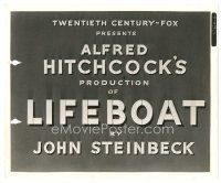2s531 LIFEBOAT 8x11 key book still '43 Alfred Hitchcock, John Steinbeck, cool title image!