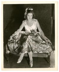 2s255 DOROTHY GISH 8x10 still '20s seated portrait wearing cool dress with embroidered skirt!