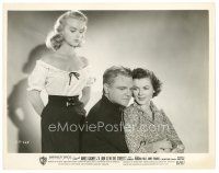 2s538 LION IS IN THE STREETS 8x10 still '53 James Cagney between sexy Anne Francis & Barbara Hale!