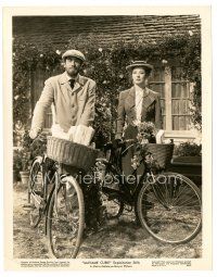 2s567 MADAME CURIE 8x10 still '43 close up of Greer Garson & Walter Pidgeon with bicycles!
