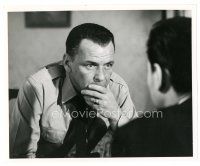 2s580 MANCHURIAN CANDIDATE 8x10 still '62 close up of Frank Sinatra covering mouth, Frankenheimer