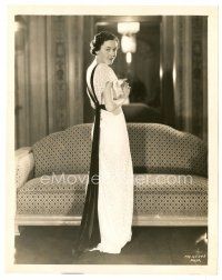 2s605 MAUREEN O'SULLIVAN 8x10 still '30s full-length in beautiful lace dress standing by couch!