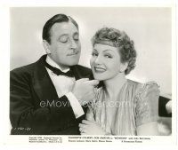 2s611 MIDNIGHT 8x10 still '39 great c/u of pretty Claudette Colbert & John Barrymore in tuxedo!