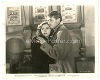2s724 REBECCA 8x10 still '40 Alfred Hitchcock, c/u of scared Laurence Olivier & Joan Fontaine!