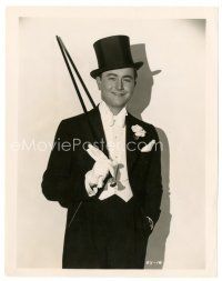 2s743 ROBERT YOUNG 8x10 still '36 full-length smiling portrait wearing tuxedo, top hat & cane!