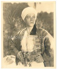 2s754 RUDOLPH VALENTINO deluxe 7.75x9.5 still '26 from Son of the Sheik with facsimile signature!