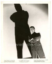 2s781 SHADOW OF A DOUBT 8x10 still R46 Hitchcock, best moody c/u of Joseph Cotten by giant shadow!