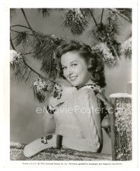2s841 SUSAN HAYWARD 8x10 still '46 great smiling Christmas portrait with snow in by Ray Jones!