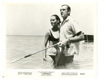 2s871 THUNDERBALL 8x10 still '65 Sean Connery as James Bond with spear gun & sexy Claudine Auger!