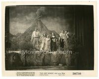 2s896 TWO LOST WORLDS candid 8x10 still '50 James Arness & top cast on set showing it is fake!