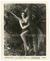 2s904 UNTAMED WOMEN 8x10 still '52 great close up of sexy savage cave babe terrified by tree!