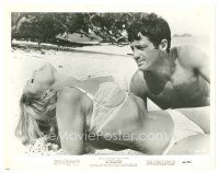 2s905 UP TO HIS EARS 8x10 still '66 Belmondo & sexiest Ursula Andress in underwear on beach!