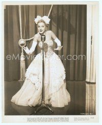 2s910 VARIETY GIRL 8x10 still '47 great image of Olga San Juan singing into microphone on stage!