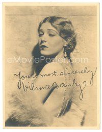 2s919 VILMA BANKY deluxe 7x9 still '20s silent leading lady in sexy dress + facsimile signature!
