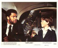 2s003 AIRPLANE 8x10 mini LC #3 '80 classic image of Kareem Abdul-Jabbar talking to boy in cockpit