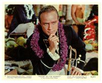 2s024 MUTINY ON THE BOUNTY color 8x10 still #9 '62 great c/u of Marlon Brando wearing lei!