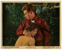 2s030 REBEL WITHOUT A CAUSE color 8x10 still #8 '55 c/u of James Dean holding pretty Natalie Wood!