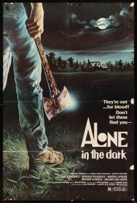 2w044 ALONE IN THE DARK 1sh '82 great D.F. Henderson axe murderer horror art!