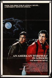2w047 AMERICAN WEREWOLF IN LONDON 1sh '81 David Naughton, Griffin Dunne, directed by John Landis!