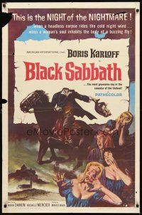 2w116 BLACK SABBATH 1sh '64 Boris Karloff in Mario Bava's I Tre volti Della Paura, severed head!
