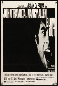 2w128 BLOW OUT 1sh '81 John Travolta, Brian De Palma, murder has a sound all of its own!
