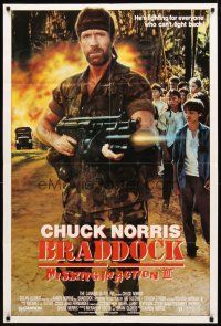 2w139 BRADDOCK: MISSING IN ACTION III 1sh '88 great image of Chuck Norris w/grenade launcher!