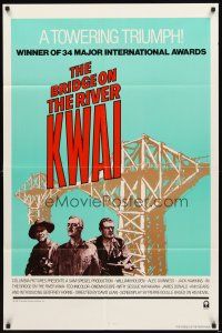 2w146 BRIDGE ON THE RIVER KWAI 1sh R81 William Holden, Alec Guinness, David Lean classic!