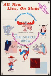 2w154 BULLWINKLE SHOW 1sh '70s art of Spider-Man, Dracula, Rocky, King Kong & more!