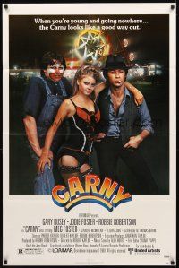 2w172 CARNY 1sh '80 Jodie Foster, Robbie Robertson, Gary Busey in carnival clown make up!