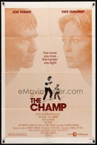 2w182 CHAMP 1sh '79 great image of Jon Voight boxing with Ricky Schroder, Faye Dunaway!