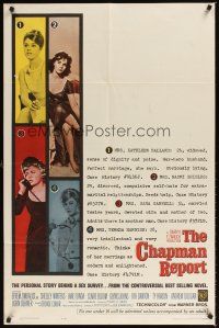 2w184 CHAPMAN REPORT 1sh '62 Jane Fonda, Shelley Winters, from Irving Wallace sex novel!