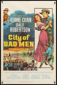 2w200 CITY OF BAD MEN 1sh '53 Jeanne Crain, Dale Robertson, Richard Boone, cowboys & boxing art