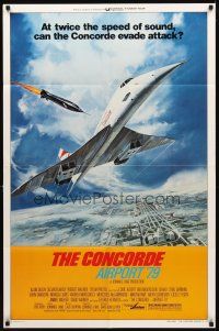 2w220 CONCORDE: AIRPORT '79 style B 1sh '79 cool art of the fastest airplane attacked by missile!