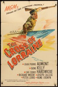 2w239 CROSS OF LORRAINE 1sh '44 Jean Pierre Aumont leads the fighting French in World War II!