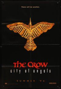 2w240 CROW: CITY OF ANGELS teaser 1sh '96 Tim Pope directed, cool image of the bones of a crow!