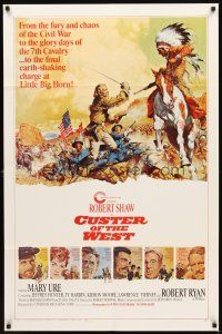 2w243 CUSTER OF THE WEST style A 1sh '68 Robert Shaw vs Indians at the Battle of Little Big Horn!