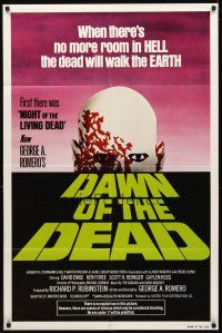2w254 DAWN OF THE DEAD green title style 1sh '79 George Romero, no more room in HELL for the dead!