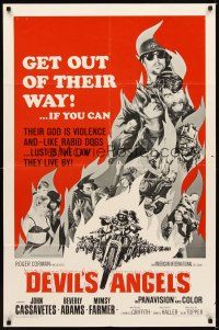 2w275 DEVIL'S ANGELS 1sh '67 AIP, Roger Corman, their god is violence, lust the law they live by!