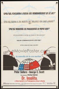 2w302 DR. STRANGELOVE Spanish/U.S. 1sh '64 Stanley Kubrick classic, Sellers, Tomi Ungerer art!