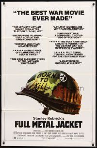 2w005 FULL METAL JACKET English 1sh '87 Stanley Kubrick bizarre Vietnam War movie!