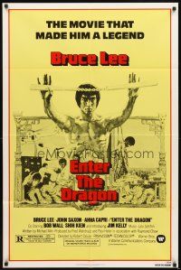 2w327 ENTER THE DRAGON 1sh R79 Bruce Lee kung fu classic, the movie that made him a legend!