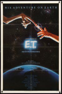 2w312 E.T. THE EXTRA TERRESTRIAL 1sh '82 Steven Spielberg, John Alvin artwork!