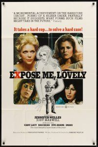 2w343 EXPOSE ME LOVELY 1sh '76 sexy Jennifer Welles, it takes a hard cop to solve a hard case!
