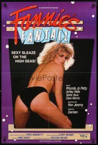 2w353 FANNIE'S FANTAIL video/theatrical 1sh '85 Rhonda Jo Petty, sexy sleaze on the high seas!
