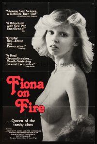 2w367 FIONA ON FIRE 1sh '78 sexy topless Amber Hunt is Queen of the trashy class!