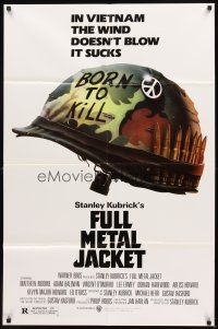 2w411 FULL METAL JACKET 1sh '87 Stanley Kubrick bizarre Vietnam War movie, Castle art!