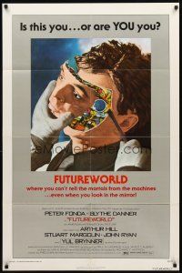 2w415 FUTUREWORLD 1sh '76 AIP, a world where you can't tell the mortals from the machines!