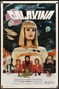 2w419 GALAXINA style B 1sh '80 sexy Dorothy Stratten is a man-made machine with feelings!