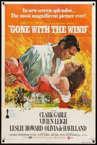 2w441 GONE WITH THE WIND 1sh R74 Clark Gable, Vivien Leigh, Leslie Howard, all-time classic!
